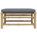 vidaXL Repose-pied de jardin avec coussin gris foncé Bambou