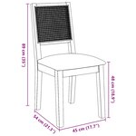 vidaXL Chaises à manger coussins 2 Pièces bois massif caoutchouc