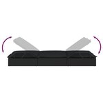 vidaXL Chaise longue à 2 places avec coussins noir résine tressée