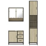 vidaXL Ensemble de meubles de salle de bain 3 Pièces chêne sonoma