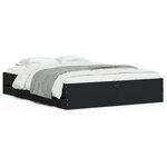vidaXL Cadre de lit avec tiroirs sans matelas noir 140x190 cm