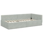 vidaXL Cadre de lit d'angle avec matelas 2 Pièces Gris clair Velours