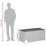 vidaXL Boîte de rangement de jardin et roues gris 190L résine tressée