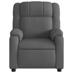 vidaXL Fauteuil inclinable de massage gris foncé tissu