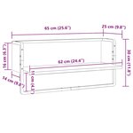 vidaXL Étagère murale avec barre sonoma gris 65x25x30 cm