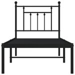 vidaXL Cadre de lit métal sans matelas avec tête de lit noir 75x190 cm