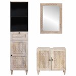 vidaXL Ensemble de mobilier de salle de bain avec tiroir 3 Pièces Blanc