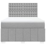 vidaXL Sommier à lattes de lit avec matelas Gris clair 140x200cm Tissu