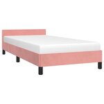 vidaXL Cadre de lit et tête de lit sans matelas rose 90x190 cm velours
