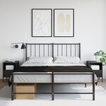 vidaXL Tables de chevet 2 Pièces noir 36x39x50 5 cm acier laminé à froid