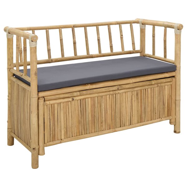 vidaXL Banc de Rangement de Jardin 110 x 47 x 80 cm Bambou Naturel