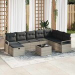 vidaXL Ensemble de canapé de jardin 9 Pièces Gris clair 287 x 177 x 85 cm