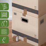 Pack and Move - Lot 20 cartons déménagement L larges - 40 x 60 x 40 cm - Poignées renforcées - 1 adhésif offert