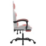 vidaXL Chaise de jeu pivotante et repose-pied Blanc et rose Similicuir