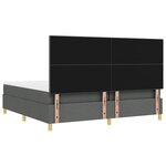 vidaXL Lit à sommier avec matelas gris foncé 200x200 cm en tissu
