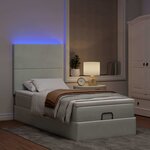 vidaXL Cadre de lit ottoman et matelas gris clair 90x190 cm velours