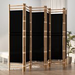 vidaXL Cloison de séparation pliante 6 panneaux 240 cm Bambou et toile