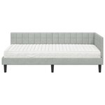 vidaXL Cadre de lit d'angle avec matelas 2 pc Gris clair 100 x 200 cm