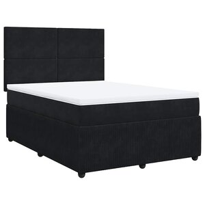 vidaXL Sommier à lattes de lit avec matelas Noir 140x200 cm Velours
