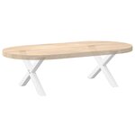 vidaXL Pieds de table basse en forme de X  2 pièces  blanc  50 x (30-31) cm  acier