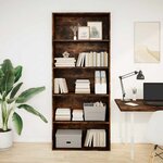 vidaXL Bibliothèque chêne fumé 80x30x189 cm bois d'ingénierie
