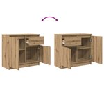 vidaXL Buffet avec tiroir chêne artisanal 71x35x65 cm bois ingénierie