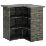 vidaXL Ensemble de bar de jardin 8 Pièces et coussins Résine tressée Gris