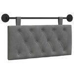 vidaXL Tête de lit suspendue Gris foncé Velours