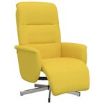 vidaXL Fauteuil inclinable avec repose-pieds jaune clair tissu