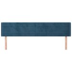 vidaXL Tête de lit avec oreilles Bleu foncé 163x16x78/88 cm Velours