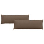 vidaXL Coussins de canapé 2 pc tissu Marron 120 x 40 cm