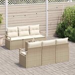 vidaXL Ensemble de canapé de jardin 7 Pièces Beige et crème polyrotin