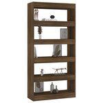 vidaXL Bibliothèque/Séparateur de pièce Chêne marron Bois d'ingénierie