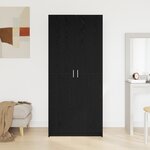 vidaXL Armoire Noir Chêne 80x51x180 cm Bois d'ingénierie