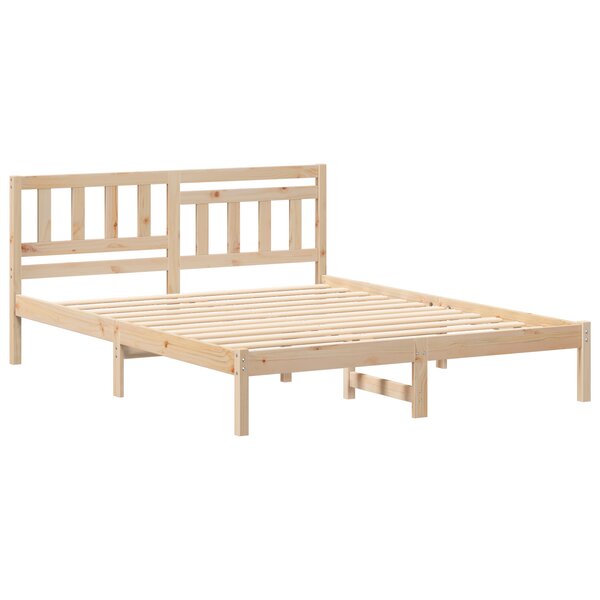 vidaXL Cadre de lit Marron 150 x 200 cm Bois massif en pin