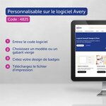 Boîte de 10 pochettes badges 60 x 90 mm avec 16 inserts et lacets AVERY