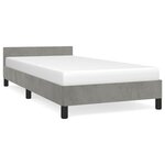 vidaXL Cadre de lit sans matelas gris clair 100x200 cm velours