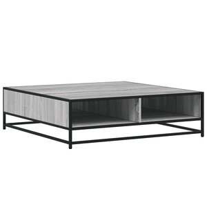 vidaXL Table basse sonoma gris 100x100x30cm bois d'ingénierie et métal