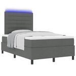 vidaXL Lit à ressorts avec matelas Gris foncé 120 x 200 cm tissu