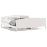 vidaXL Cadre de lit sans matelas blanc 200x200 cm bois massif de pin