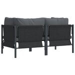 vidaXL Mobilier de jardin avec coussin 2 Pièces Anthracite Acier