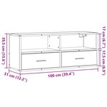 vidaXL Meuble TV chêne marron 100x31x39 5cm bois d'ingénierie et métal