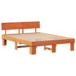 vidaXL Cadre de lit Marron cire 140 x 200 cm Bois massif en pin