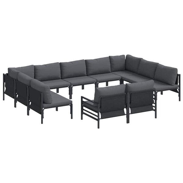 vidaXL Ensemble de canapé de jardin 11 Pièces Anthracite Acier