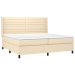 vidaXL Sommier à lattes de lit avec matelas Crème 200x200 cm Tissu