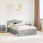 vidaXL Cadre de lit Gris Sonoma 120 x 200 cm Pin massif