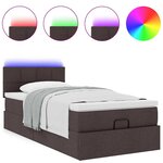vidaXL Lit ottoman avec matelas marron foncé 100x200 cm tissu