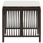 vidaXL Tabourets de jardin et coussins lot de 4 marron résine tressée