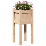 vidaXL Cache-pot de jardin Nature 31 x 31 x 70 cm Bois de pin massif