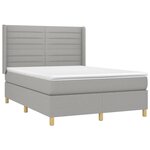 vidaXL Sommier à lattes de lit matelas LED Gris clair 140x190 cm Tissu